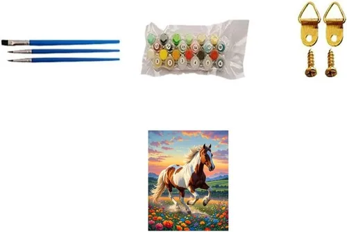 Vista 6 de TINDAY Kit de pintura por números de caballo por números, para adultos, pintura por números, kits de pintura para adultos, lienzo para adultos