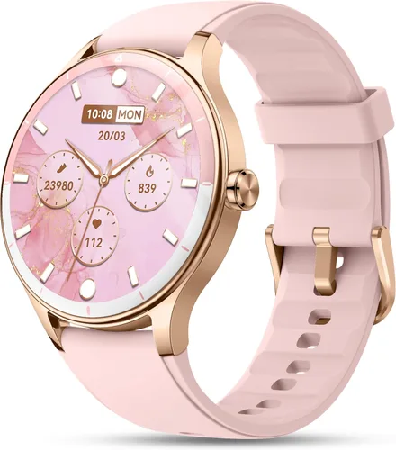 Vista 9 de Reloj inteligente para mujeres, mujeres y hombres, reloj de fitness de 1.27 pulgadas [caja de 1.614 in] con recepción de llamadas/marcación, monitor