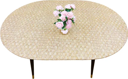 Vista 35 de Pioggia Mantel redondo de vinilo ajustable con reverso de franela, mantel elástico, impermeable, a prueba de aceite, mantel de plástico ideal