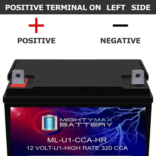 Vista 5 de Mighty Max Battery Batería ML-U1-CCAHR 12V 320CCA para cortacésped diesel JohnDeere Gater 6x4