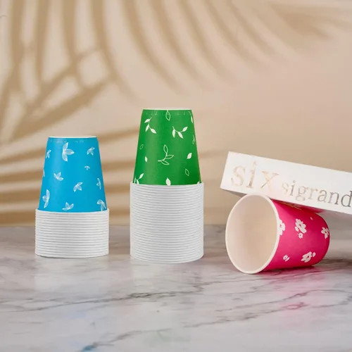 Vista 2 de LITOPAK Paquete de 600 vasos de papel de 5 onzas, coloridos vasos desechables para enjuague bucal, pequeños vasos desechables, mini vasos de papel
