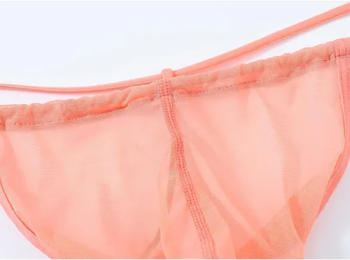 Vista 6 de TANBOM Tanga para hombre, con espalda en Y, de tiro bajo, transpirable, cómoda, de nailon, con bolsa