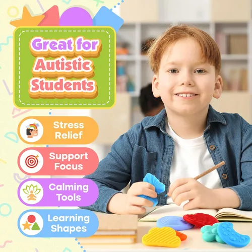 Vista 5 de Juguetes Sensoriales Esponjosos para Niños Pequeños: 12 Piezas Súper Suaves y Texturizadas Fidget Sensorial para Niños Autistas con Necesidades
