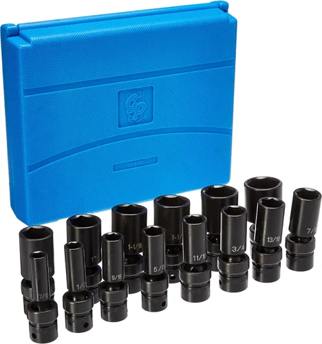 Vista 2 de Gris Pneumatic Juego de llaves de vaso, Juego de 14 piezas fraccional universal estándar