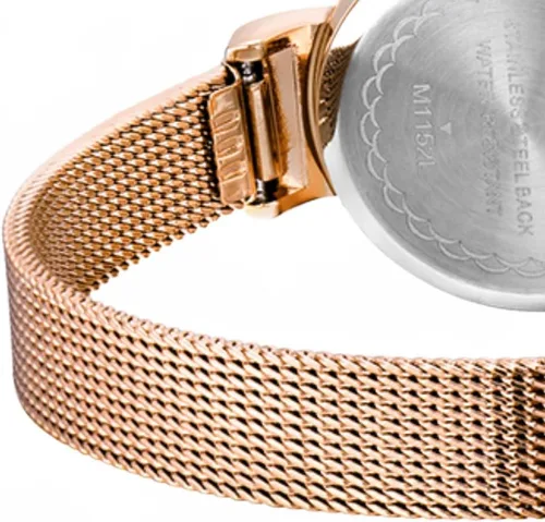 Vista 4 de CakCity Reloj de pulsera analógico de lujo para mujer diseño de cielo estrellado con correa de malla de acero inoxidable