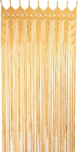 Vista 11 de Cortinas de Macramé para Puertas, Colgante de Pared de Macramé, Cortina de Puerta con Cuentas, Telón de Fondo Boho, Cuentas Colgantes para Puertas