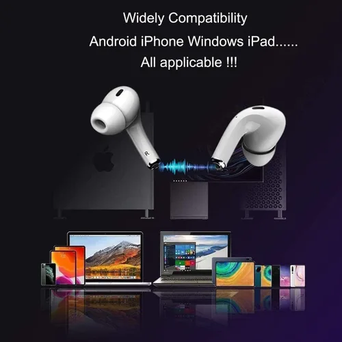 Vista 3 de Auriculares inalámbricos con cancelación activa de ruido, auriculares Bluetooth 5.3 con funda de carga, auriculares intrauditivos con micrófono