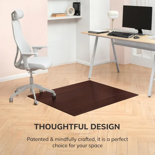 Vista 4 de Anji Mountain Alfombrilla de bambú para silla de oficina de 48" x 43" para Cerezo oscuro