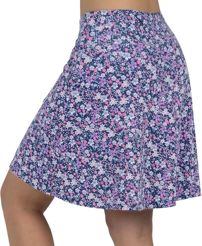 Vista 3 de beroy Faldas pantalón para mujer, 20 pulgadas de longitud hasta la rodilla, falda atlética con pantalones cortos