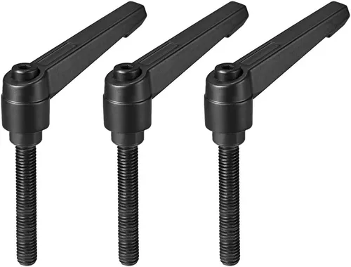 Vista 7 de uxcell M6 x 0.787 in Mango de palanca de sujeción ajustable Rosca Botón de trinquete macho roscado Perillas de bloqueo Tornillo giratorio Perno