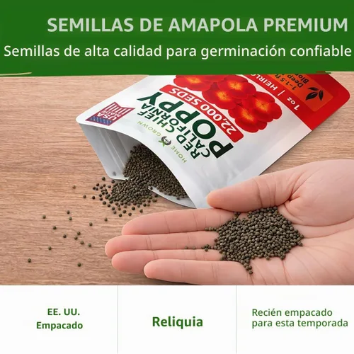 Vista 7 de HOME GROWN Red Chief Poppy 22.000 Semillas de flor Eschscholzia californica