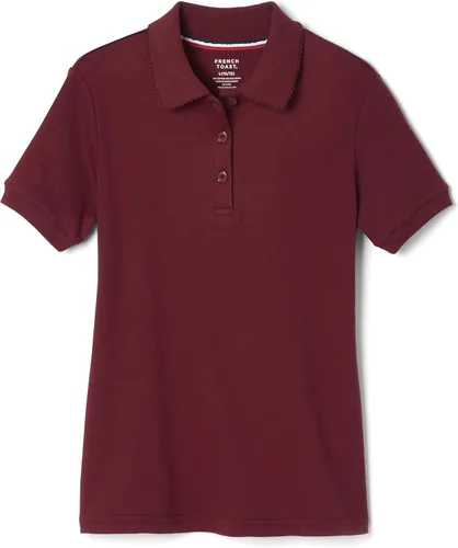 Vista 9 de French Toast Girls' Plus Sized Short Sleeve Polo with Picot Collar Azul marino