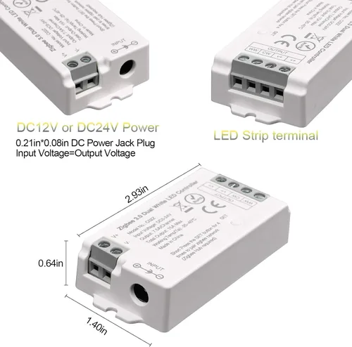 Vista 3 de ZigBee - Controlador LED 3.0 C02Z CCT Dual Blanco LED Tira de luz regulable compatible con Echo Plus Home-kit Zigbee Hub Bridge requiere DC5-24V