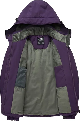 Vista 3 de Diamond Candy Chaqueta de esquí de invierno con capucha para mujer, resistente al viento, chaqueta cálida impermeable para la nieve