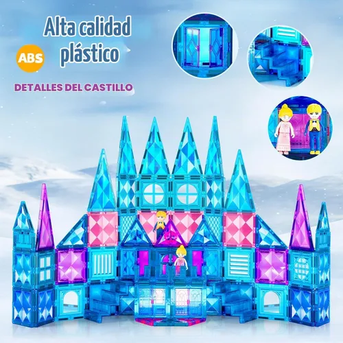 Vista 3 de BENOKER - 102 piezas de baldosas magnéticas para construir un castillo de hielo, bloques de construcción 3D STEM educativos