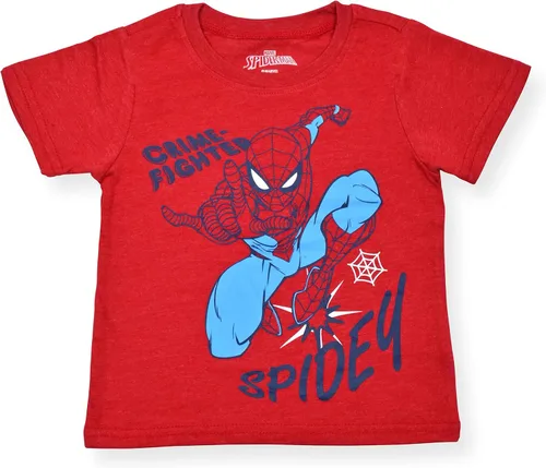 Vista 4 de Marvel Spiderman - Conjunto de sudadera con capucha y cremallera para niños pequeños, color azul marinorojo