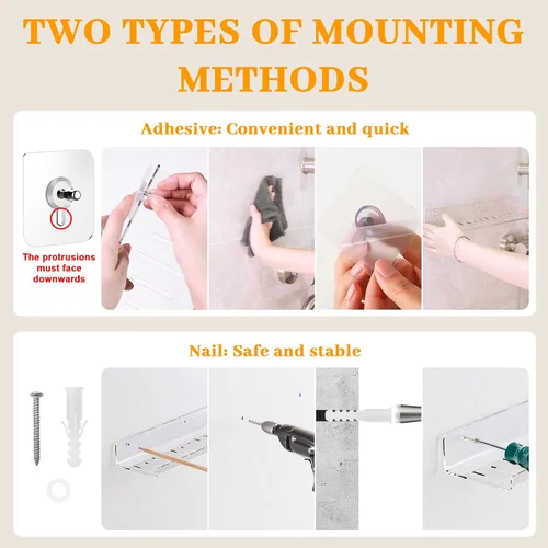 Vista 5 de LAZYROSY Paquete de 4 estantes flotantes – Acrílico transparente/PET montado en la pared, sin taladro, almacenamiento con adhesivo, estantes