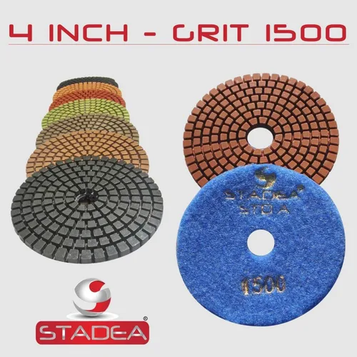Vista 7 de Grit 50 4" Diamond Pulir Pads Premium Grado Mojado Flexible 3 MM Alto