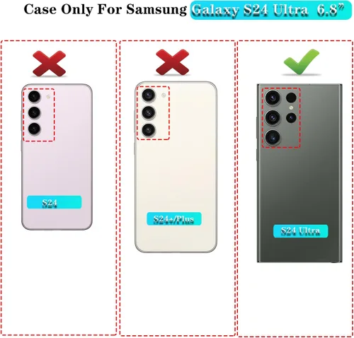 Vista 2 de ONOLA Funda compatible con Samsung Galaxy S24 Ultra con protector de pantalla HD, resistente a los golpes y a las caídas, funda de 3 capas