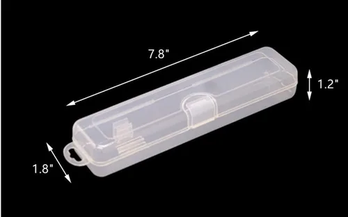 Vista 3 de Estuche portátil para cepillos de dientes, contenedor de plástico duro a prueba de polvo y caja de pasta de dientes (rectángulo-2 piezas)