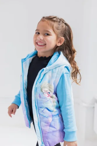 Vista 5 de Disney Frozen Elsa - Chaleco con cremallera para niñas, 2fer