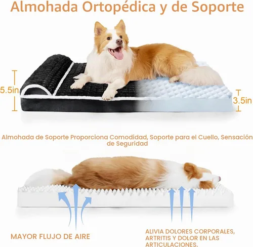 Vista 6 de Almohada ortopédica para perros medianos, sofá cama para mascotas