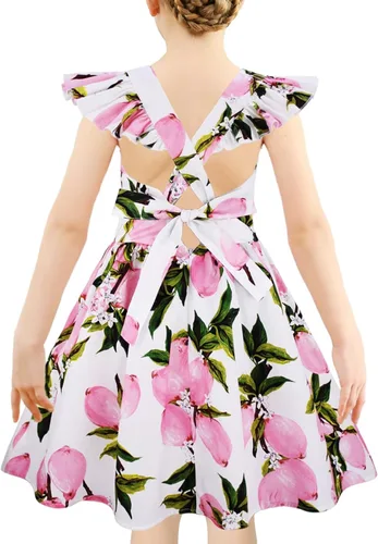 Vista 215 de Vestido de verano para niña, de algodón, con diseño floral