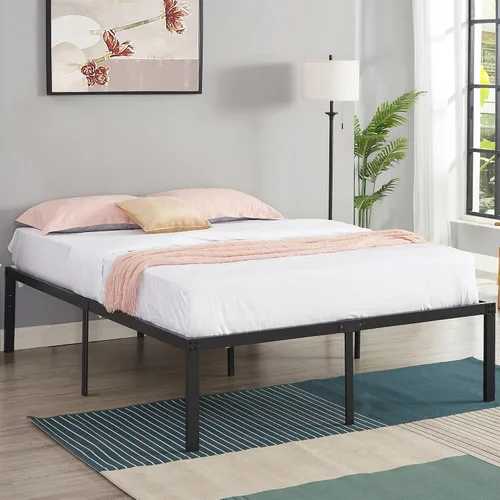 Vista 16 de Base de cama Vecelo, de 14 pulgadas, listones de acero resistente Plataforma metálica B