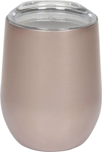 Vista 4 de FIFTY-FIFTY 11.8 fl oz doble pared aislada al vacío, vaso de vino, acero inoxidable, tapa a prueba de salpicaduras