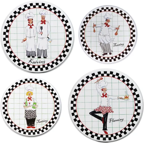 Vista 10 de Reston Lloyd, Fundas para quemadores para estufa eléctrica, fundas decorativas de lata ligeras, juego de 4 (2-8 pulgadas y 2-10 pulgadas), oculta