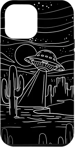Vista 25 de iPhone 16 UFO Desert Retro Alien Spaceship Area 51 ET Space Lover Gift Case