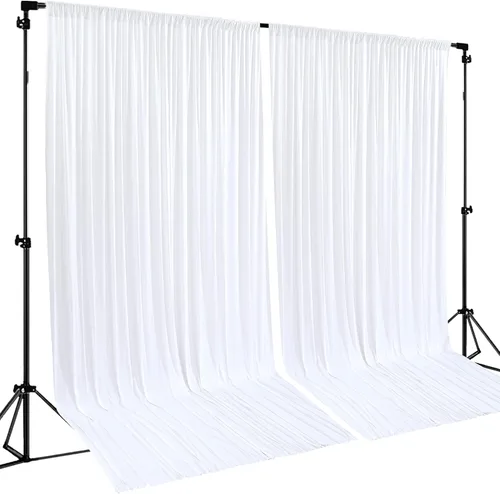 Vista 41 de Cortinas de Fondo Beige - Cortinas de Poliéster Sin Arrugas para Fotografía, Cortinas de Fondo para Fiestas, para Decoraciones de Baby Shower