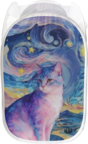 Vista 16 de AFPANQZ Cesta plegable de malla para ropa sucia, plegable, portátil, para guardar lugar para el hogar, fácil de plegar para viajes, 13.5 x 13.5 x 21