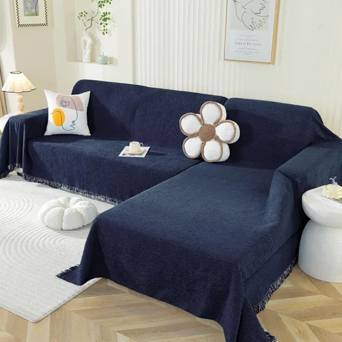 Vista 13 de OstepDecor Funda bohemia para sofá modular de 2 piezas, funda de sofá en forma de L, funda de sofá de felpilla lavable para perros, manta funda