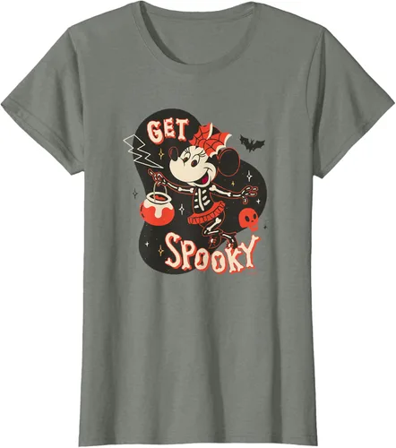 Vista 16 de Disney Disfraz de esqueleto de Minnie Mouse para Halloween, camiseta espeluznante Negro