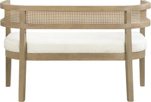 Vista 7 de Christopher Knight Home Xiza Modern Boucle - Sofá biplaza tapizado con marco de madera de caucho, cómodo sofá de 2 plazas y respaldo de ratán, sofás