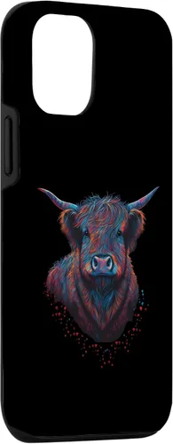 Vista 3 de iPhone 15 Highland Cow Scottish Cattle Portrait Case