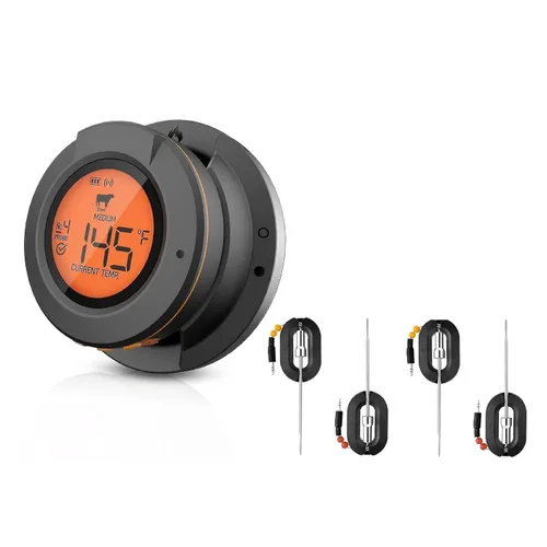 Vista 11 de Termómetro Digital para Ahumador - Termómetro Digital Bluetooth para Parrilla Exterior - Termómetro Big Green Egg - Incluye 2 Sondas - Regalo