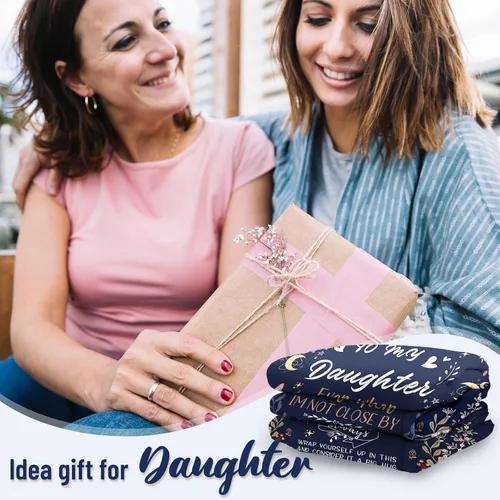 Vista 2 de BeneCharm Regalos para hija de mamá papá en Navidad, manta antibolitas para hija adulta, regalo de cumpleaños, 50 x 60 pulgadas