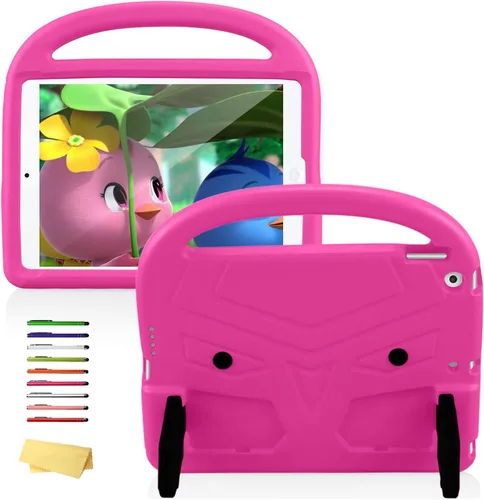 Vista 20 de Funda infantil para iPad de 9ª/8ª/7ª generación de 10.2 pulgadas con mango giratorio/soporte, ligera, suave, espuma EVA, a prueba de golpes, 01#