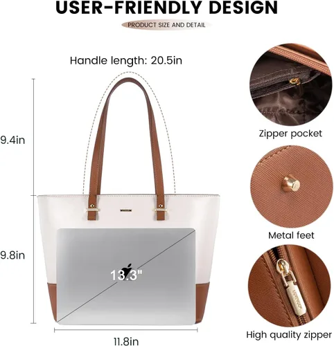 Vista 3 de LOVEVOOK Bolso de mano para mujer, bolso de hombro con asa superior, con bolsillo externo