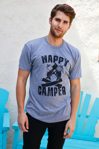 Vista 7 de Camisetas divertidas para acampar para hombre, Think Outside y Happy Camper Nature Tees para chicos