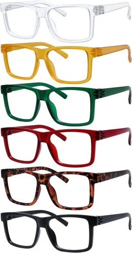 Vista 9 de Gafas de lectura sin tornillos, bisagras de resorte sin tornillos, paquete de 6 lectores para mujer (+0.00)