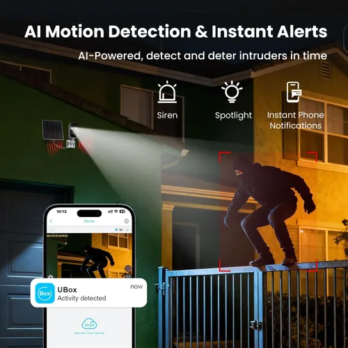 Vista 3 de Paquete de 2 cámaras de seguridad solar WiFi inalámbricas