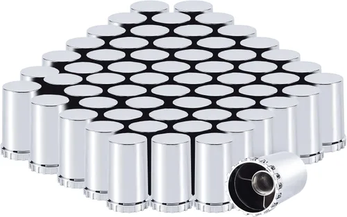 Vista 10 de 33mm Cubiertas de tuerca de lengüeta, 33mm x 3 1/2 pulgadas de plástico ABS cromado, cilindro de tuerca con rosca, cubiertas de tuerca de lengüeta