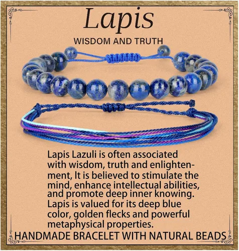Vista 107 de LPBeads Pulsera de piedra natural hecha a mano de tamaño ajustable