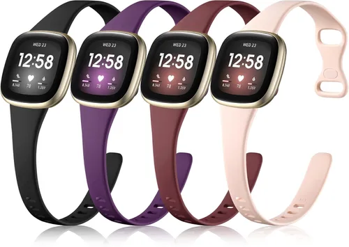 Vista 13 de Getino Compatible con Fitbit Versa 3/Versa 4 Bandas/Sense/Sense 2 Bandas para Mujer y Hombre, Accesorios de Banda Deportiva Fina y Duradera, Pequeña