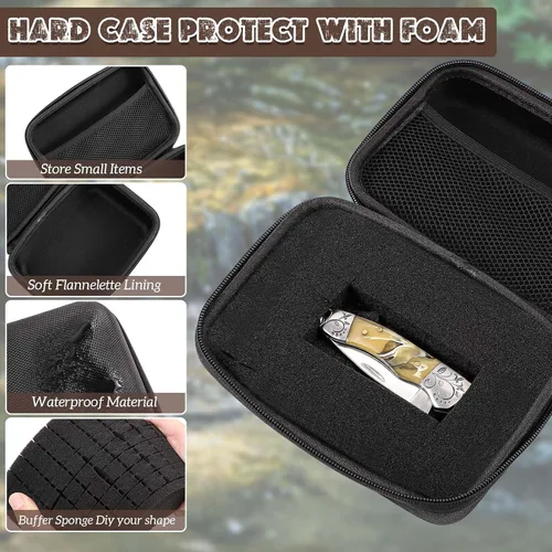 Vista 3 de Relaxweex Funda rígida de EVA con espuma personalizable de 7.1 x 4.7 x 3.1 pulgadas, funda protectora de transporte de EVA a prueba de golpes