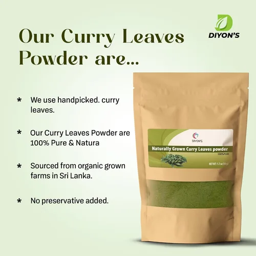 Vista 4 de Hojas de curry cultivadas naturalmente en polvo 1.7 oz (50 g)