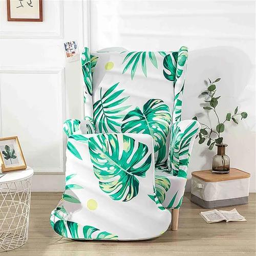 Vista 2 de Morbuy Fundas para silla con respaldo de alas de 2 piezas, funda moderna para silla con respaldo de ala, funda elástica para silla con respaldo